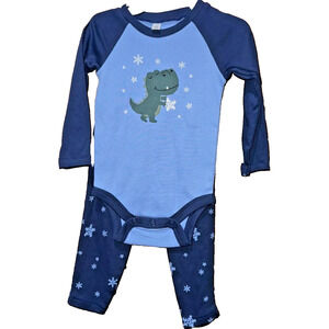 Okie Dokie Blue Dinosaur 2 Piece Outfit 9 Months MSRP $18